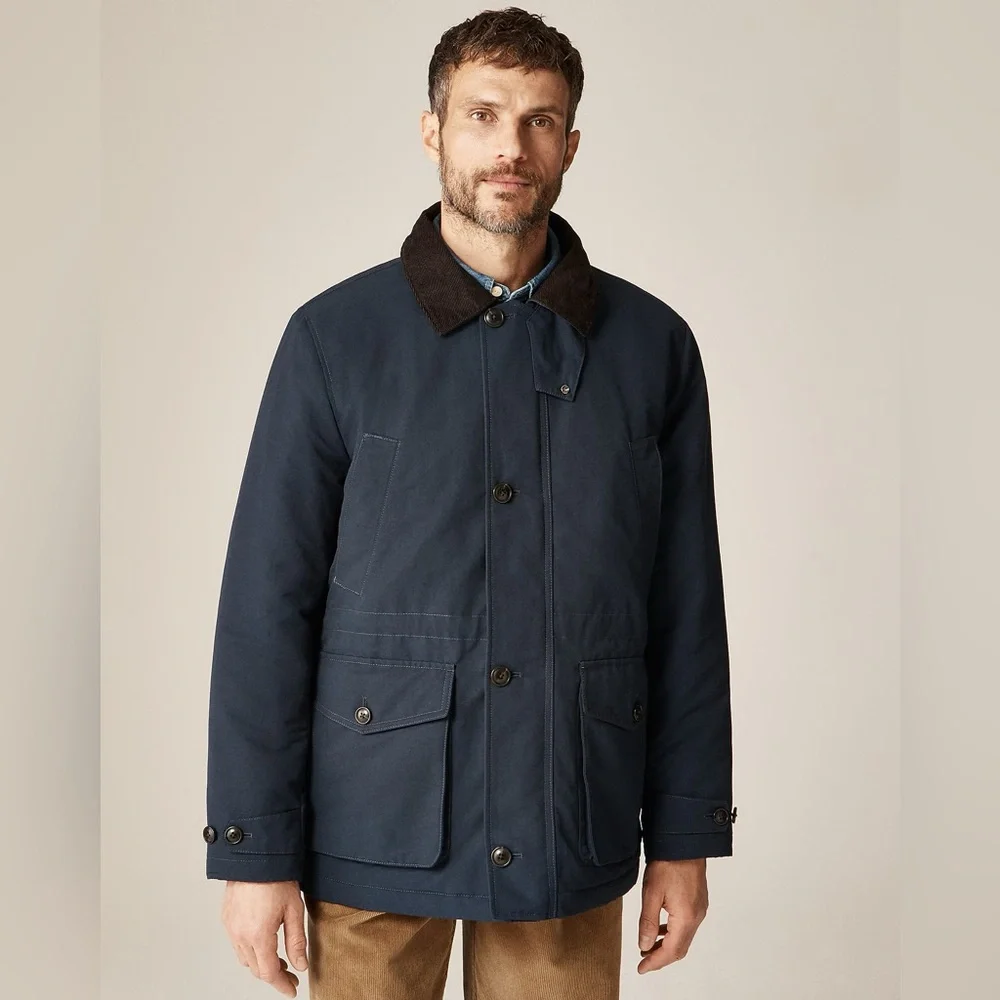 J. CREW Country jacket with removable hood and PrimaLoft® in Navy M $548 C0040‎